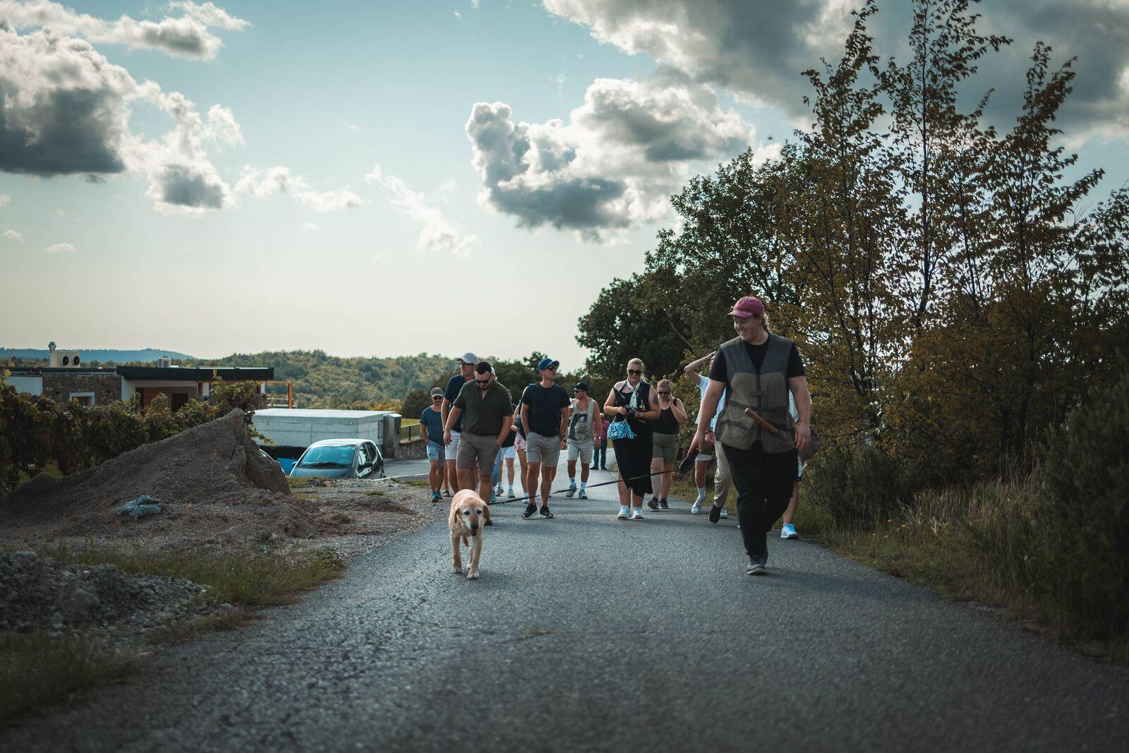 Gruppe på vandring i Portorož